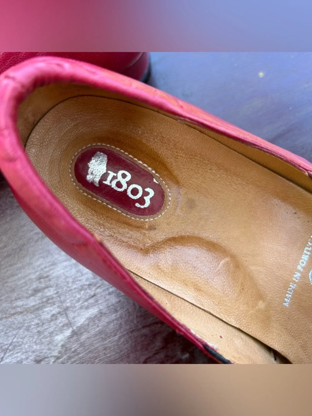 1803 Footwear Handmade Leather Red Mary Jane Style Shoe Size EU 40/US 9